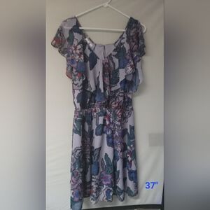 Maurices Purple and Blue Ruffled Tiered Sundress